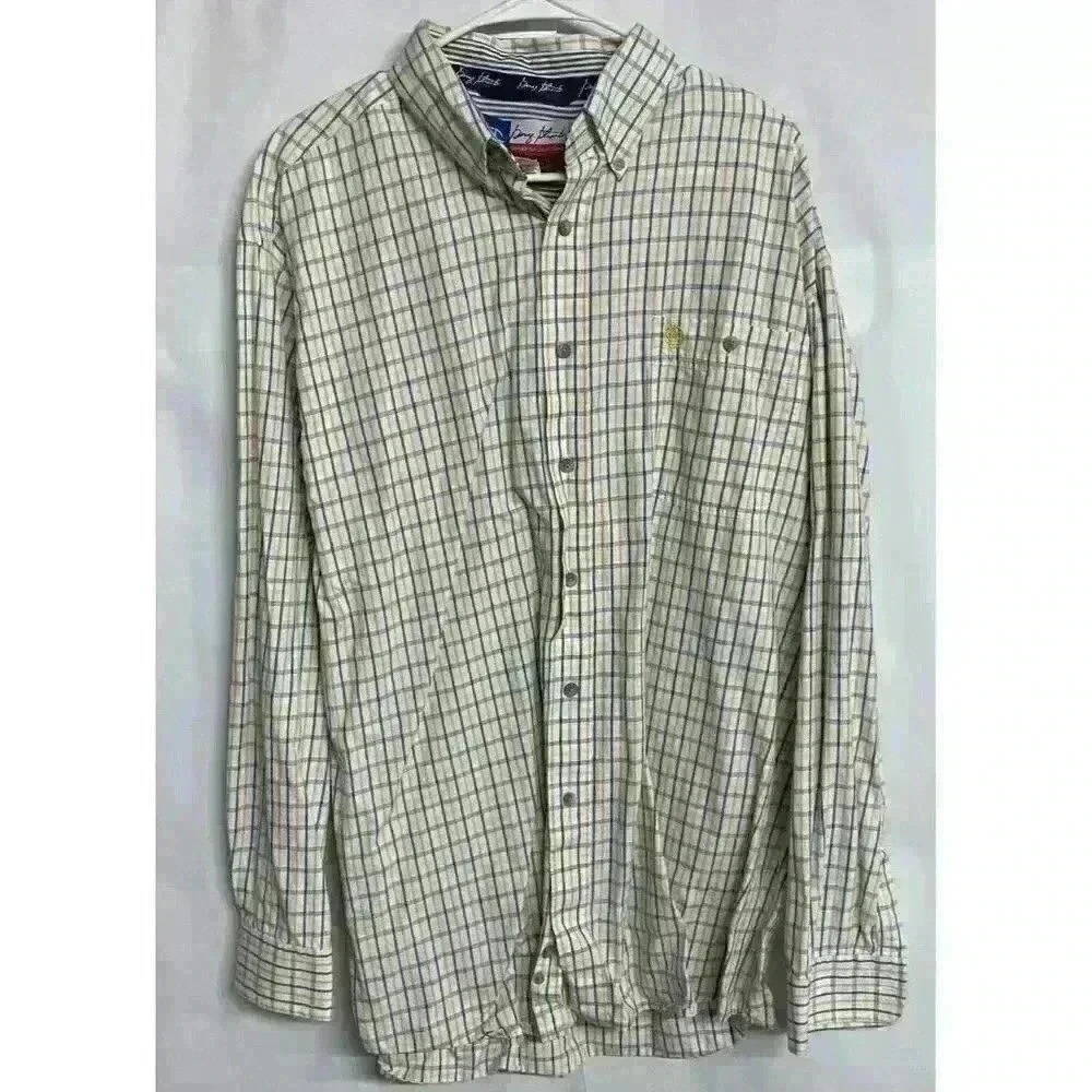 Wrangler George Strait Plaid Shirt Men's XL Cowboy Cut Long Sleeve Westernโ